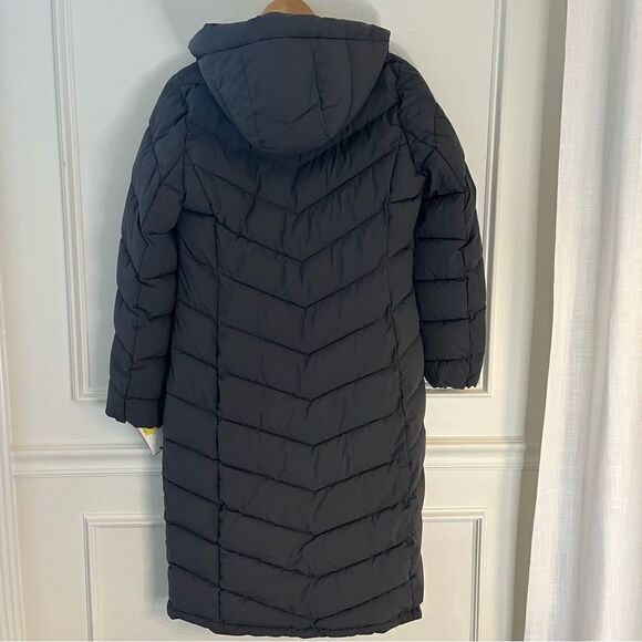$420 Calvin Klein Stretch Fur Hooded Maxi Puffer Coat in Titanium, Small… - Picture 16 of 16